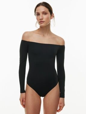 Aritzia Contour Off-Shoulder Longsleeve Bodysuit, NWT, Medium, Spiced Burgundy